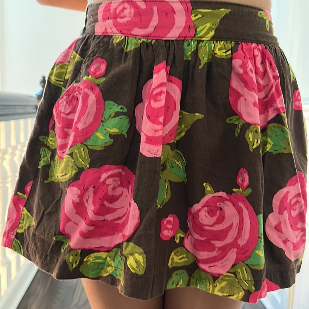 Girl’s Cherokee Flower Skirt, L (10/12) Brown, Pink